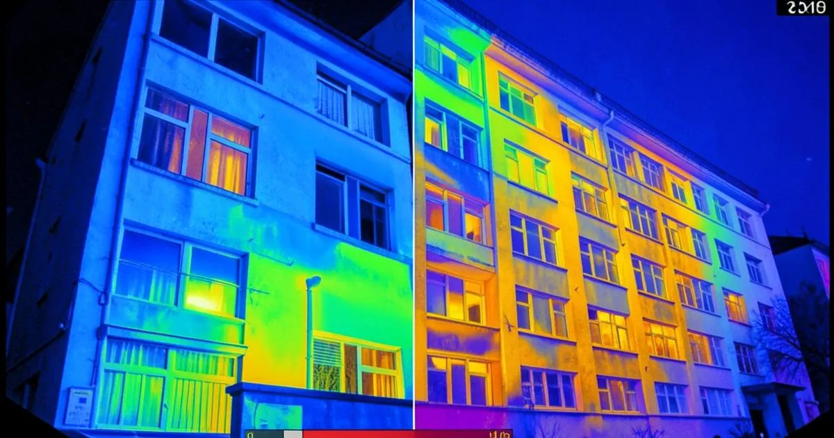 Thermographie des déperditions de chaleur d’un immeuble à Loudun
